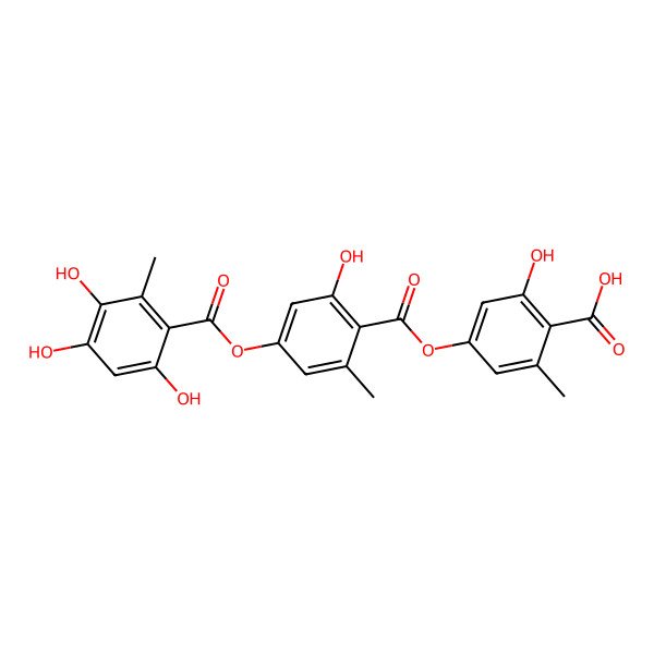 2D Structure of 2-Hydroxy-4-[2-hydroxy-6-methyl-4-(3,4,6-trihydroxy-2-methylbenzoyl)oxybenzoyl]oxy-6-methylbenzoic acid