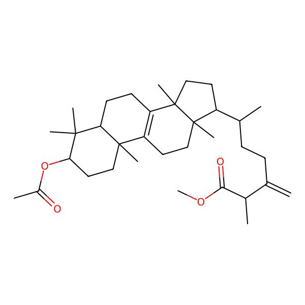 2D Structure of methyl 6-(3-acetyloxy-4,4,10,13,14-pentamethyl-2,3,5,6,7,11,12,15,16,17-decahydro-1H-cyclopenta[a]phenanthren-17-yl)-2-methyl-3-methylideneheptanoate