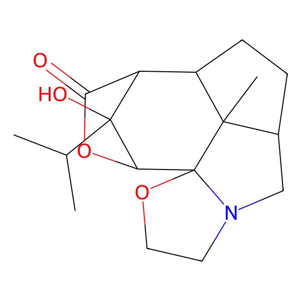 2D Structure of (1R,2R,5R,6S,9S,15R,16R)-16-hydroxy-15-methyl-16-propan-2-yl-3,14-dioxa-11-azapentacyclo[7.5.1.12,5.01,11.06,15]hexadecan-4-one