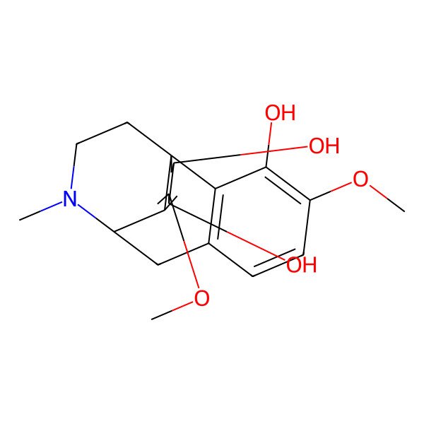 2D Structure of (1R,9R,12S,13S)-4,11-dimethoxy-17-methyl-17-azatetracyclo[7.5.3.01,10.02,7]heptadeca-2(7),3,5,10-tetraene-3,12,13-triol