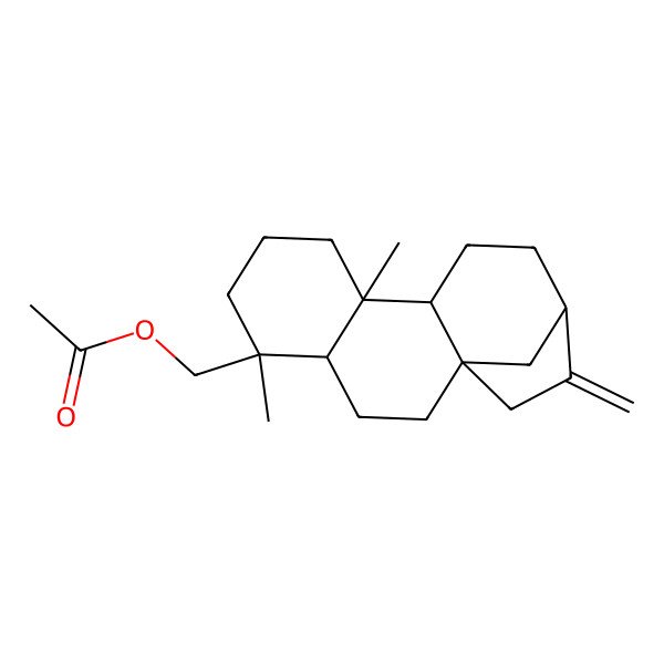 2D Structure of [(1S,4R,5S,9S,10R,13R)-5,9-dimethyl-14-methylidene-5-tetracyclo[11.2.1.01,10.04,9]hexadecanyl]methyl acetate