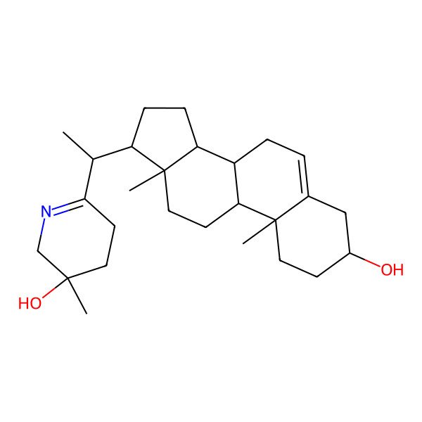 2D Structure of 6-[1-(3-hydroxy-10,13-dimethyl-2,3,4,7,8,9,11,12,14,15,16,17-dodecahydro-1H-cyclopenta[a]phenanthren-17-yl)ethyl]-3-methyl-4,5-dihydro-2H-pyridin-3-ol