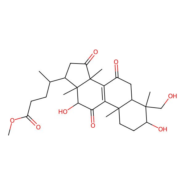 2D Structure of Methyl 4-[3,12-dihydroxy-4-(hydroxymethyl)-4,10,13,14-tetramethyl-7,11,15-trioxo-1,2,3,5,6,12,16,17-octahydrocyclopenta[a]phenanthren-17-yl]pentanoate