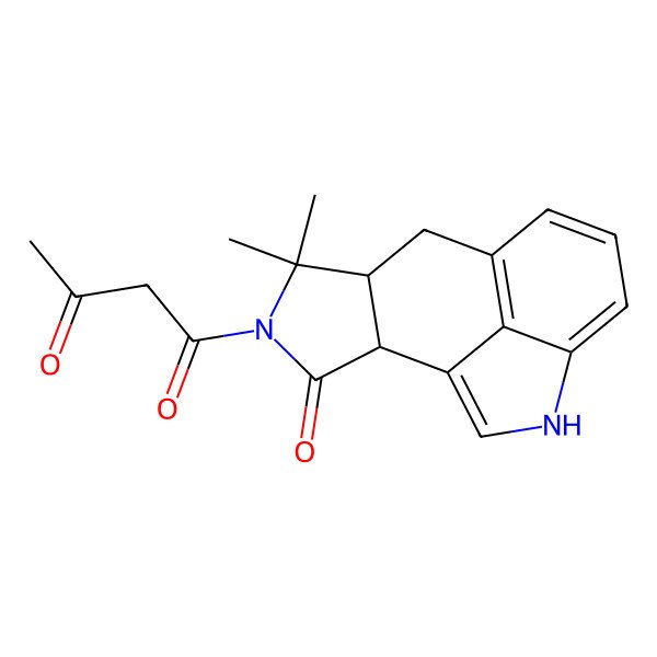 2D Structure of 1-(5,5-Dimethyl-3-oxo-4,13-diazatetracyclo[6.6.1.02,6.012,15]pentadeca-1(14),8(15),9,11-tetraen-4-yl)butane-1,3-dione