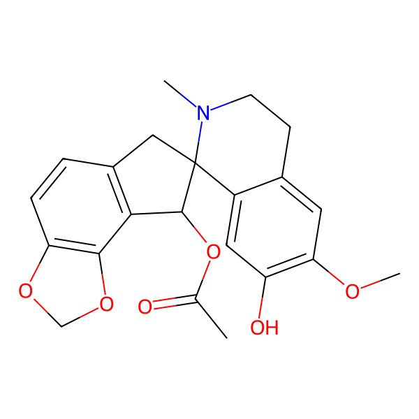 2D Structure of [(1S,8'R)-7-hydroxy-6-methoxy-2-methylspiro[3,4-dihydroisoquinoline-1,7'-6,8-dihydrocyclopenta[g][1,3]benzodioxole]-8'-yl] acetate