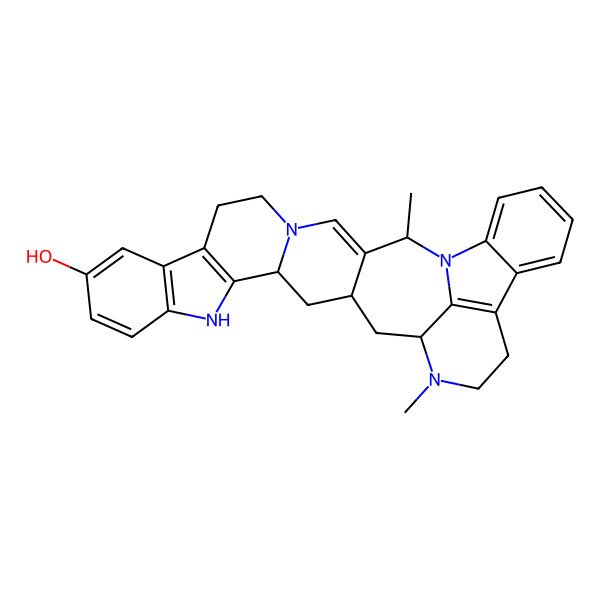 2D Structure of (1S,3S,5R,20S)-20,31-dimethyl-7,17,21,31-tetrazaoctacyclo[19.10.1.03,19.05,17.06,14.08,13.022,27.028,32]dotriaconta-6(14),8(13),9,11,18,22,24,26,28(32)-nonaen-11-ol