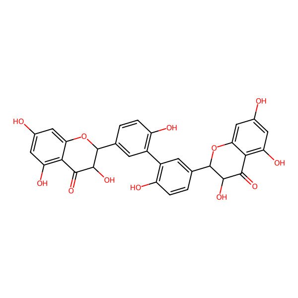 2D Structure of 3,5,7-Trihydroxy-2-[4-hydroxy-3-[2-hydroxy-5-(3,5,7-trihydroxy-4-oxo-2,3-dihydrochromen-2-yl)phenyl]phenyl]-2,3-dihydrochromen-4-one