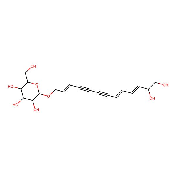 2D Structure of (2R,3R,4S,5S,6R)-2-[(12R)-12,13-dihydroxytrideca-2,8,10-trien-4,6-diynoxy]-6-(hydroxymethyl)oxane-3,4,5-triol