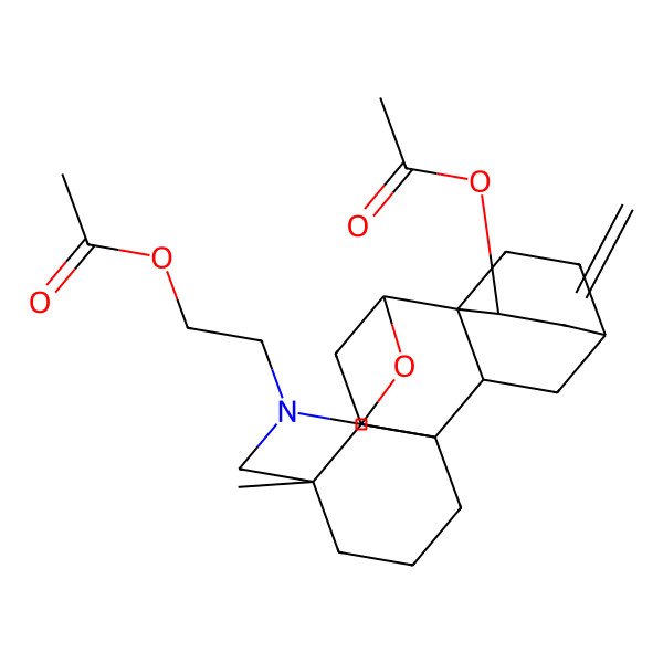 2D Structure of 2-(12-Acetyloxy-5-methyl-13-methylidene-9-oxa-7-azahexacyclo[8.6.2.211,14.01,8.05,17.011,16]icosan-7-yl)ethyl acetate