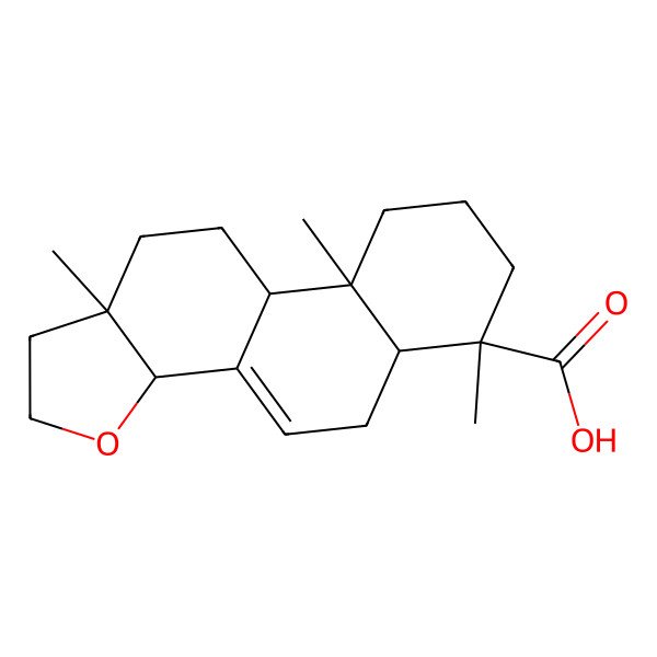2D Structure of 6,9a,11a-trimethyl-2,3a,5,5a,7,8,9,9b,10,11-decahydro-1H-naphtho[1,2-g][1]benzofuran-6-carboxylic acid