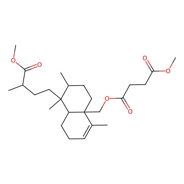 2D Structure of 4-O-[[8-(4-methoxy-3-methyl-4-oxobutyl)-4,7,8-trimethyl-1,2,5,6,7,8a-hexahydronaphthalen-4a-yl]methyl] 1-O-methyl butanedioate