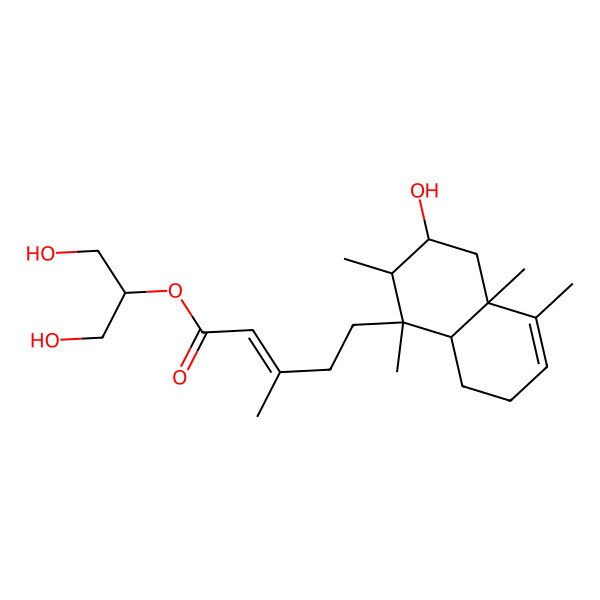 2D Structure of 1,3-Dihydroxypropan-2-yl 5-(3-hydroxy-1,2,4a,5-tetramethyl-2,3,4,7,8,8a-hexahydronaphthalen-1-yl)-3-methylpent-2-enoate