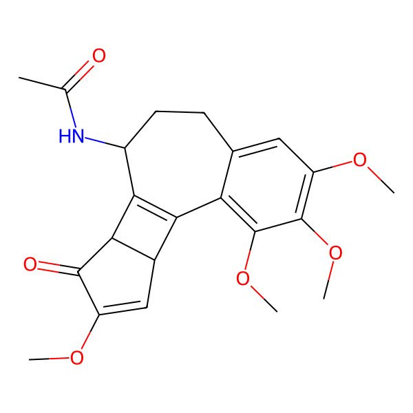 2D Structure of N-[(10S,12R,16R)-3,4,5,14-tetramethoxy-13-oxo-10-tetracyclo[9.5.0.02,7.012,16]hexadeca-1(11),2,4,6,14-pentaenyl]acetamide