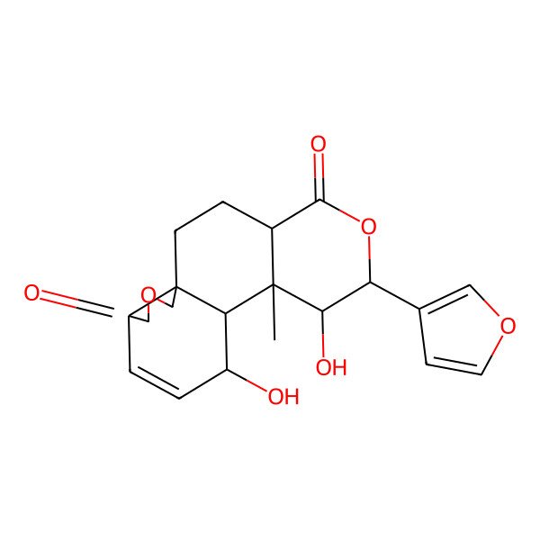 2D Structure of 7-(Furan-3-yl)-8,11-dihydroxy-9-methyl-6,16-dioxatetracyclo[8.7.0.01,14.04,9]heptadec-12-ene-5,15-dione