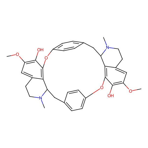 2D Structure of (11S,26S)-5,20-dimethoxy-10,25-dimethyl-2,17-dioxa-10,25-diazaheptacyclo[26.2.2.213,16.13,7.118,22.011,36.026,33]hexatriaconta-1(31),3(36),4,6,13,15,18(33),19,21,28(32),29,34-dodecaene-4,19-diol
