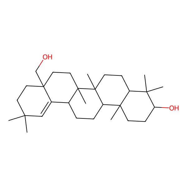 2D Structure of 8a-(Hydroxymethyl)-4,4,6a,6b,11,11,14b-heptamethyl-1,2,3,4a,5,6,6a,7,8,9,10,13,14,14a-tetradecahydropicen-3-ol
