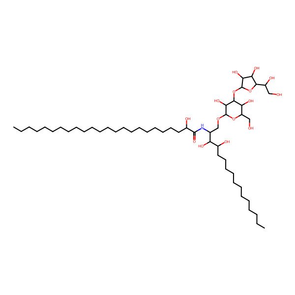 2D Structure of (2R)-N-[(2S,3S,4R)-1-[(2S,3R,4S,5S,6R)-4-[(2S,3R,4R,5S)-5-[(1R)-1,2-dihydroxyethyl]-3,4-dihydroxyoxolan-2-yl]oxy-3,5-dihydroxy-6-(hydroxymethyl)oxan-2-yl]oxy-3,4-dihydroxyhexadecan-2-yl]-2-hydroxytetracosanamide