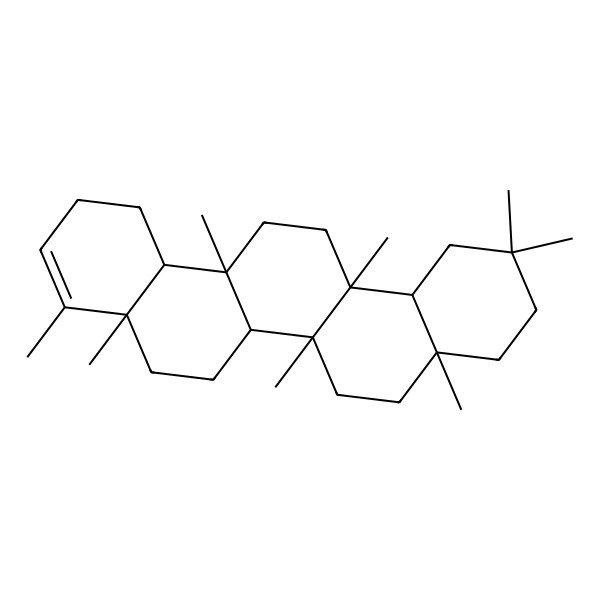 2D Structure of (4aS,6aS,6aS,6bR,8aR,12aR,14aS,14bS)-4,4a,6a,6b,8a,11,11,14a-octamethyl-1,2,5,6,6a,7,8,9,10,12,12a,13,14,14b-tetradecahydropicene 2D Structure of (4aS,6aS,6aS,6bR,8aR,12aR,14aS,14bS)-4,4a,6a,6b,8a,11,11,14a-octamethyl-1,2,5,6,6a,7,8,9,10,12,12a,13,14,14b-tetradecahydropicene