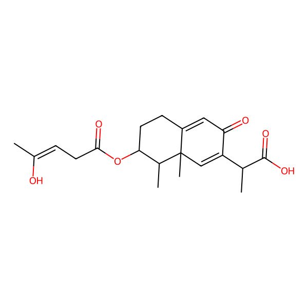 2D Structure of (2R)-2-[(7S,8R,8aR)-7-[(Z)-4-hydroxypent-3-enoyl]oxy-8,8a-dimethyl-3-oxo-5,6,7,8-tetrahydronaphthalen-2-yl]propanoic acid