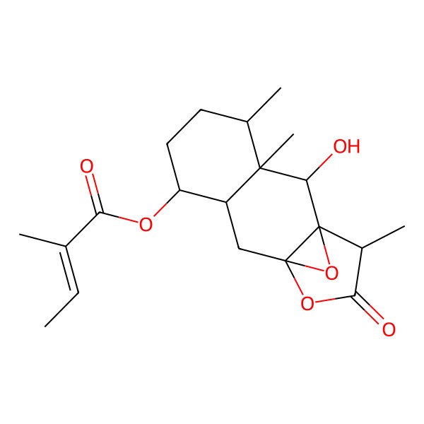 2D Structure of [(1S,2S,3R,4S,7R,8R,10S,13S)-2-hydroxy-3,4,13-trimethyl-12-oxo-11,14-dioxatetracyclo[8.3.1.01,10.03,8]tetradecan-7-yl] (Z)-2-methylbut-2-enoate