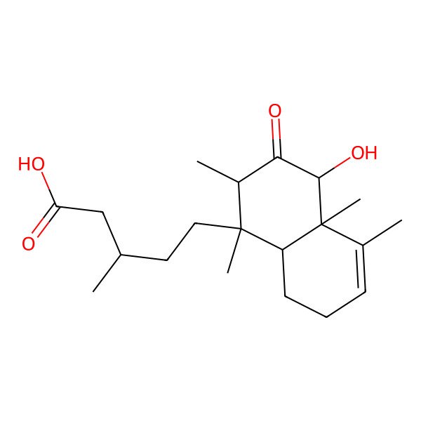 2D Structure of (3S)-5-[(1S,2S,4R,4aR,8aR)-4-hydroxy-1,2,4a,5-tetramethyl-3-oxo-4,7,8,8a-tetrahydro-2H-naphthalen-1-yl]-3-methylpentanoic acid