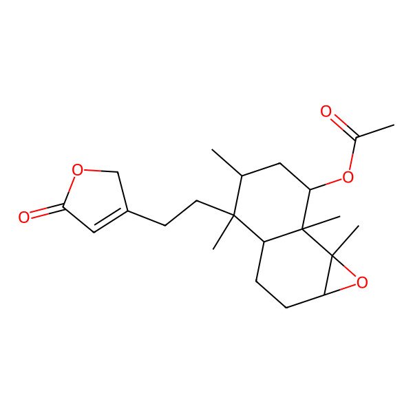 2D Structure of [4,5,7a,7b-tetramethyl-4-[2-(5-oxo-2H-furan-3-yl)ethyl]-2,3,3a,5,6,7-hexahydro-1aH-naphtho[1,2-b]oxiren-7-yl] acetate