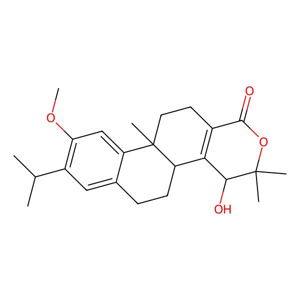 2D Structure of (4S,4bR,10bS)-4-hydroxy-9-methoxy-3,3,10b-trimethyl-8-propan-2-yl-4,4b,5,6,11,12-hexahydronaphtho[2,1-f]isochromen-1-one