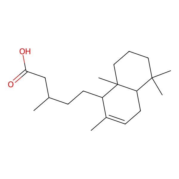 2D Structure of (3R)-5-[(1R,4aR,8aS)-2,5,5,8a-tetramethyl-1,4,4a,6,7,8-hexahydronaphthalen-1-yl]-3-methylpentanoic acid