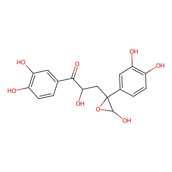 2D Structure of (2S)-1-(3,4-dihydroxyphenyl)-3-[(2S,3S)-2-(3,4-dihydroxyphenyl)-3-hydroxyoxiran-2-yl]-2-hydroxypropan-1-one