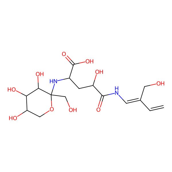 2D Structure of (2S)-4-hydroxy-5-[[(1Z)-2-(hydroxymethyl)buta-1,3-dienyl]amino]-5-oxo-2-[[(2R,3S,4R,5R)-3,4,5-trihydroxy-2-(hydroxymethyl)oxan-2-yl]amino]pentanoic acid