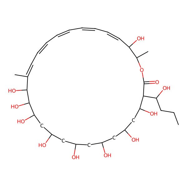 2D Structure of 4,6,8,10,12,14,15,16,27-Nonahydroxy-3-(1-hydroxybutyl)-17,28-dimethyl-1-oxacyclooctacosa-17,19,21,23,25-pentaen-2-one