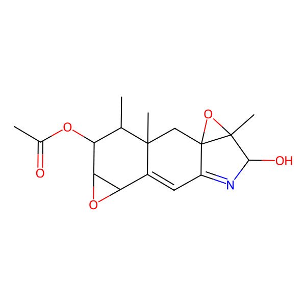 2D Structure of [(1R,3S,5S,6R,11S,13R,14R,15R)-6-hydroxy-1,5,15-trimethyl-4,12-dioxa-7-azapentacyclo[8.5.0.03,5.03,8.011,13]pentadeca-7,9-dien-14-yl] acetate