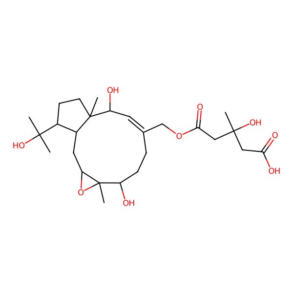 2D Structure of 5-[[6,11-Dihydroxy-15-(2-hydroxypropan-2-yl)-5,12-dimethyl-4-oxatricyclo[10.3.0.03,5]pentadec-9-en-9-yl]methoxy]-3-hydroxy-3-methyl-5-oxopentanoic acid