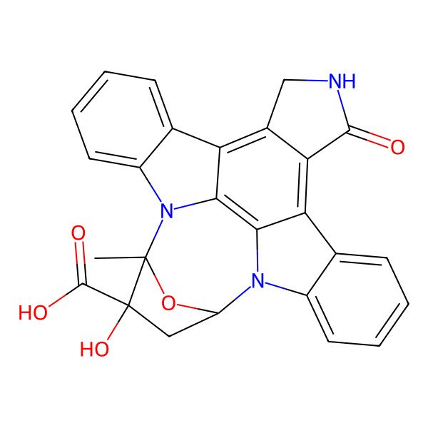 2D Structure of 9,12-Epoxy-1H-diindolo[1,2,3-fg:3',2',1'-kl]pyrrolo[3,4-i][1,6]benzodiazocine-10-carboxylicacid, 2,3,9,10,11,12-hexahydro-10-hydroxy-9-methyl-1-oxo-, (9S,10R,12R)-