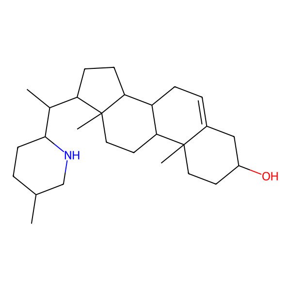 2D Structure of (3S,8S,9R,10R,13R,14S,17S)-10,13-dimethyl-17-[(1S)-1-[(2S,5R)-5-methylpiperidin-2-yl]ethyl]-2,3,4,7,8,9,11,12,14,15,16,17-dodecahydro-1H-cyclopenta[a]phenanthren-3-ol