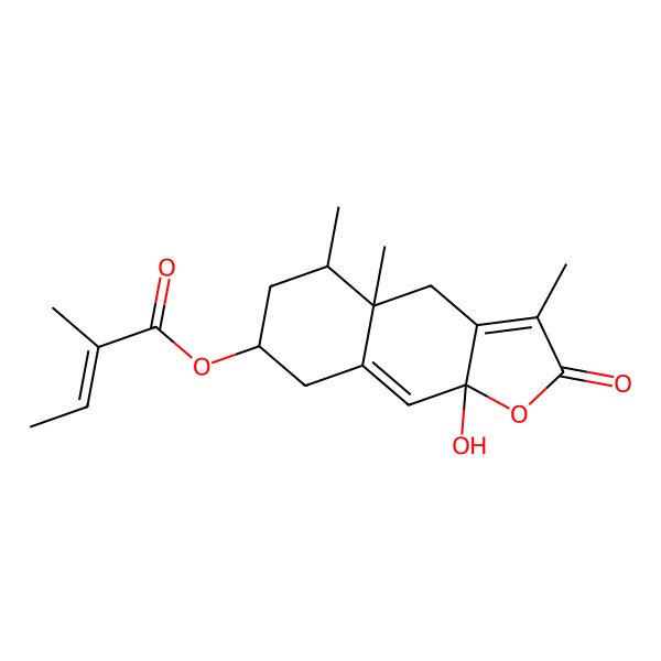 2D Structure of [(4aR,5S,7R,9aR)-9a-hydroxy-3,4a,5-trimethyl-2-oxo-5,6,7,8-tetrahydro-4H-benzo[f][1]benzofuran-7-yl] (E)-2-methylbut-2-enoate