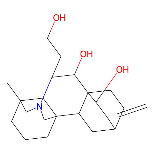 2D Structure of (1S,2R,4S,6R,7R,8R,10S,11R)-13-(2-hydroxyethyl)-11-methyl-5-methylidene-13-azapentacyclo[9.3.3.24,7.01,10.02,7]nonadecane-6,8-diol