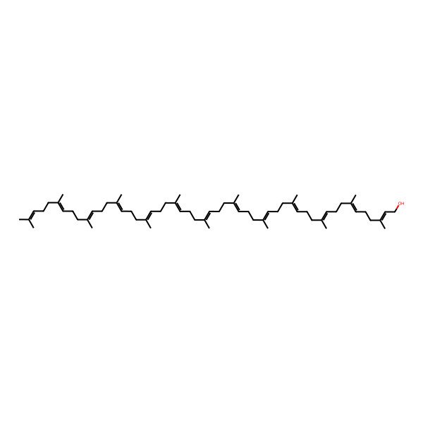 2D Structure of 3,7,11,15,19,23,27,31,35,39,43,47,51-Tridecamethyldopentaconta-2,6,10,14,18,22,26,30,34,38,42,46,50-tridecaen-1-ol