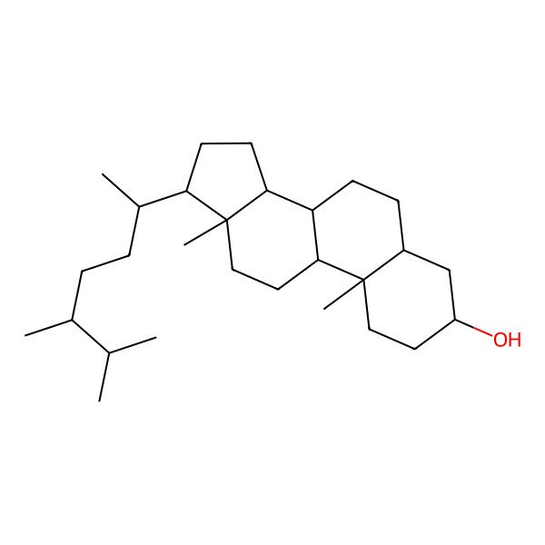 2D Structure of (3S,5S,8R,9R,10S,13R,14S,17R)-17-[(2R,5R)-5,6-dimethylheptan-2-yl]-10,13-dimethyl-2,3,4,5,6,7,8,9,11,12,14,15,16,17-tetradecahydro-1H-cyclopenta[a]phenanthren-3-ol