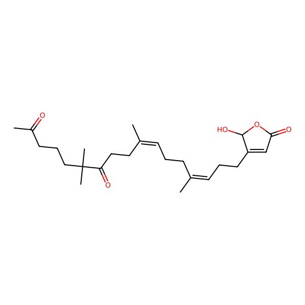 2D Structure of (10E,14E)-17-[(2S)-2-hydroxy-5-oxo-2H-furan-3-yl]-6,6,10,14-tetramethylheptadeca-10,14-diene-2,7-dione