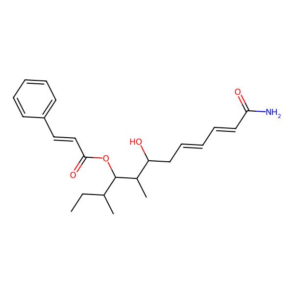 2D Structure of [(3S,4R,5S,6S,8E,10Z)-12-amino-6-hydroxy-3,5-dimethyl-12-oxododeca-8,10-dien-4-yl] (E)-3-phenylprop-2-enoate