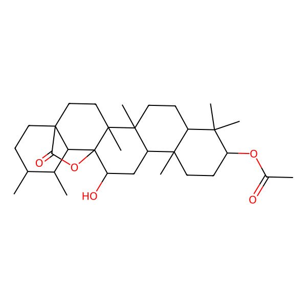 2D Structure of (16-Hydroxy-4,5,9,9,13,19,20-heptamethyl-23-oxo-24-oxahexacyclo[15.5.2.01,18.04,17.05,14.08,13]tetracosan-10-yl) acetate