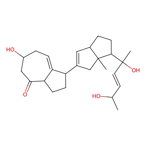 2D Structure of (1R,3aR,6R)-1-[(3aS,6S,6aR)-6-[(E,2S,5R)-2,5-dihydroxyhex-3-en-2-yl]-6a-methyl-3a,4,5,6-tetrahydro-1H-pentalen-2-yl]-6-hydroxy-2,3,3a,5,6,7-hexahydro-1H-azulen-4-one