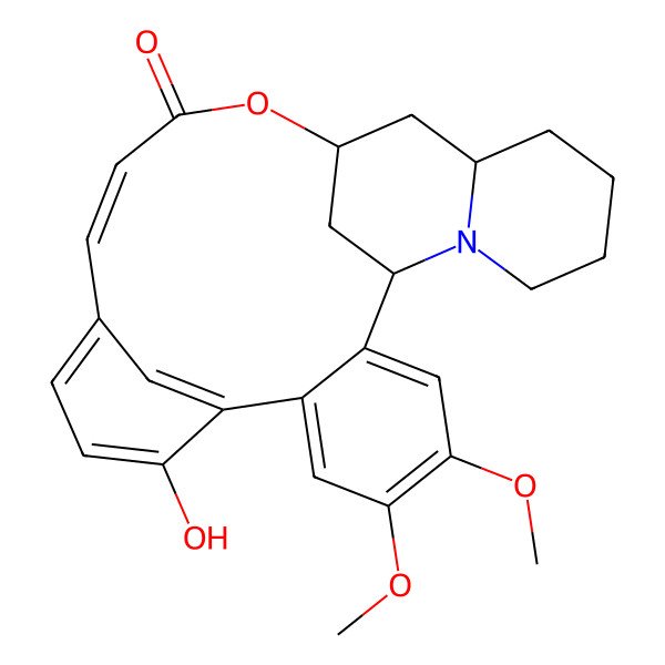 2D Structure of (1S,13E,17R,19R)-9-hydroxy-4,5-dimethoxy-16-oxa-24-azapentacyclo[15.7.1.18,12.02,7.019,24]hexacosa-2,4,6,8,10,12(26),13-heptaen-15-one