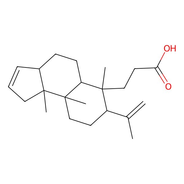2D Structure of 3-(6,9a,9b-Trimethyl-7-prop-1-en-2-yl-1,3a,4,5,5a,7,8,9-octahydrocyclopenta[a]naphthalen-6-yl)propanoic acid