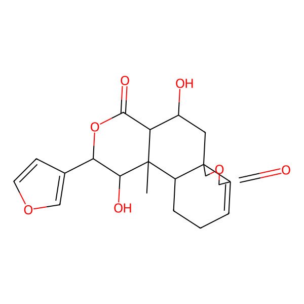 2D Structure of (1R,3R,4R,7R,8S,9S,10R)-7-(furan-3-yl)-3,8-dihydroxy-9-methyl-6,16-dioxatetracyclo[8.7.0.01,14.04,9]heptadec-13-ene-5,15-dione