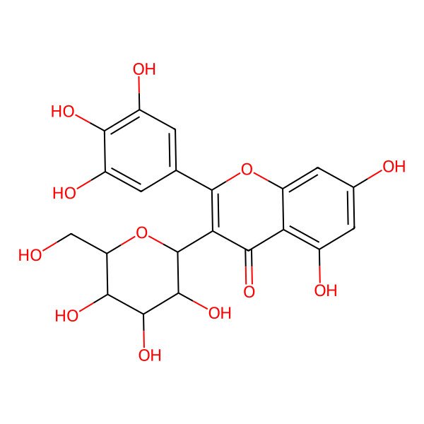 2D Structure of 5,7-dihydroxy-3-[(2S,3R,4R,5R,6R)-3,4,5-trihydroxy-6-(hydroxymethyl)oxan-2-yl]-2-(3,4,5-trihydroxyphenyl)chromen-4-one