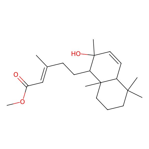 2D Structure of methyl 5-(2-hydroxy-2,5,5,8a-tetramethyl-4a,6,7,8-tetrahydro-1H-naphthalen-1-yl)-3-methylpent-2-enoate