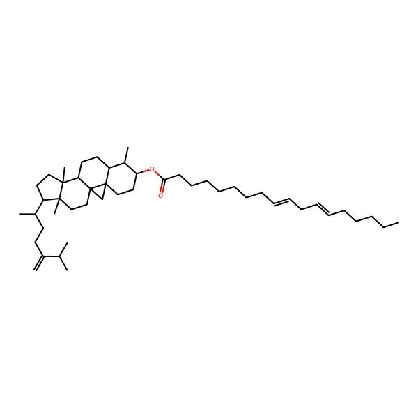 2D Structure of [7,12,16-Trimethyl-15-(6-methyl-5-methylideneheptan-2-yl)-6-pentacyclo[9.7.0.01,3.03,8.012,16]octadecanyl] octadeca-9,12-dienoate