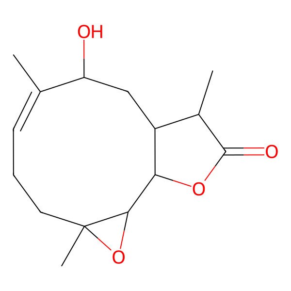 2D Structure of (1S,2S,4R,7E,9S,11S,12S)-9-hydroxy-4,8,12-trimethyl-3,14-dioxatricyclo[9.3.0.02,4]tetradec-7-en-13-one